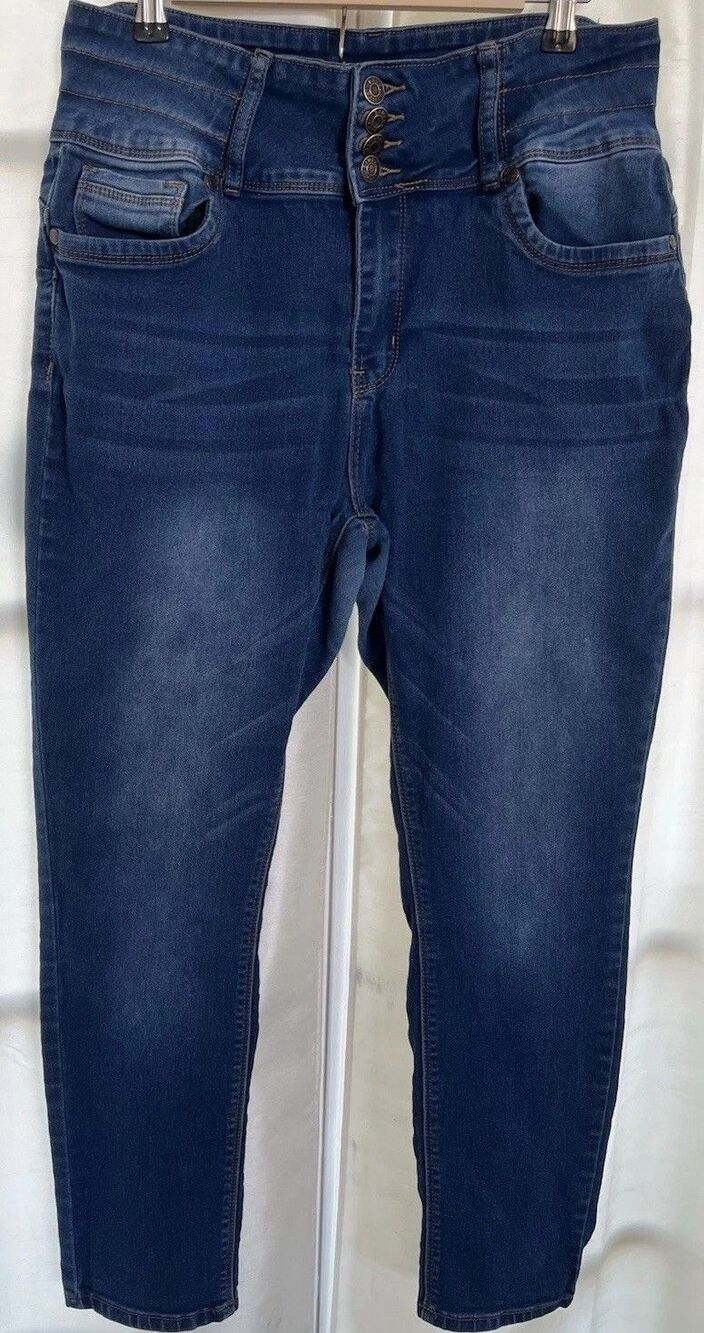 Bamboo Women's Jeans Skinny High Waist Stretch Blue Denim Size 17